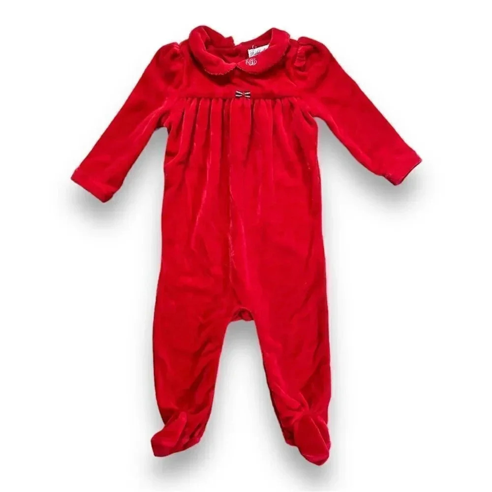 Ralph Lauren | Baby Girls’ Footed Velour Coverall (9 mos) ❤️